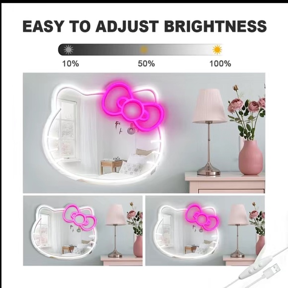 *ONE LEFT - LAST ONE!!** Hello Kitty Neon Dimmable Illuminated Wall Mirror - Picture 5 of 6